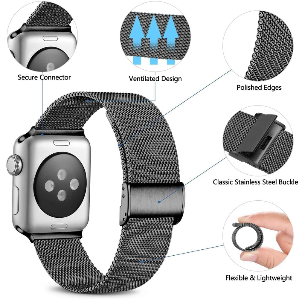 Milanese Loop Band Compatible with Apple Watch Bands 40Mm 44Mm 38Mm 42Mm 41Mm 45Mm Ultra 49Mm Women Men, Mesh Metal Strap Stainless Steel Wrist Adjustable for Iwatch Series 9 8 7 SE 6 5 4 3 2