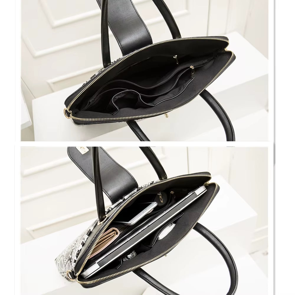 Fashion Women Leather Laptop Briefcases Office Lady Handbags for Woman Business Leather Handbag Notebook Computer Shoulder Bags
