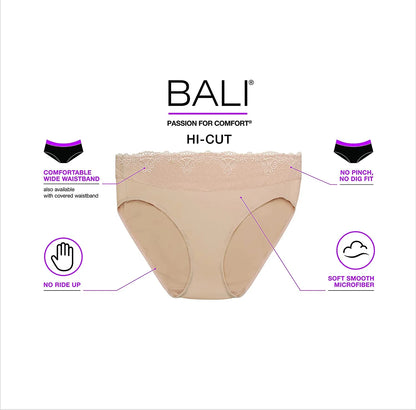 Women'S  Passion for Comfort Lace & Tailored Hi Cut Panty