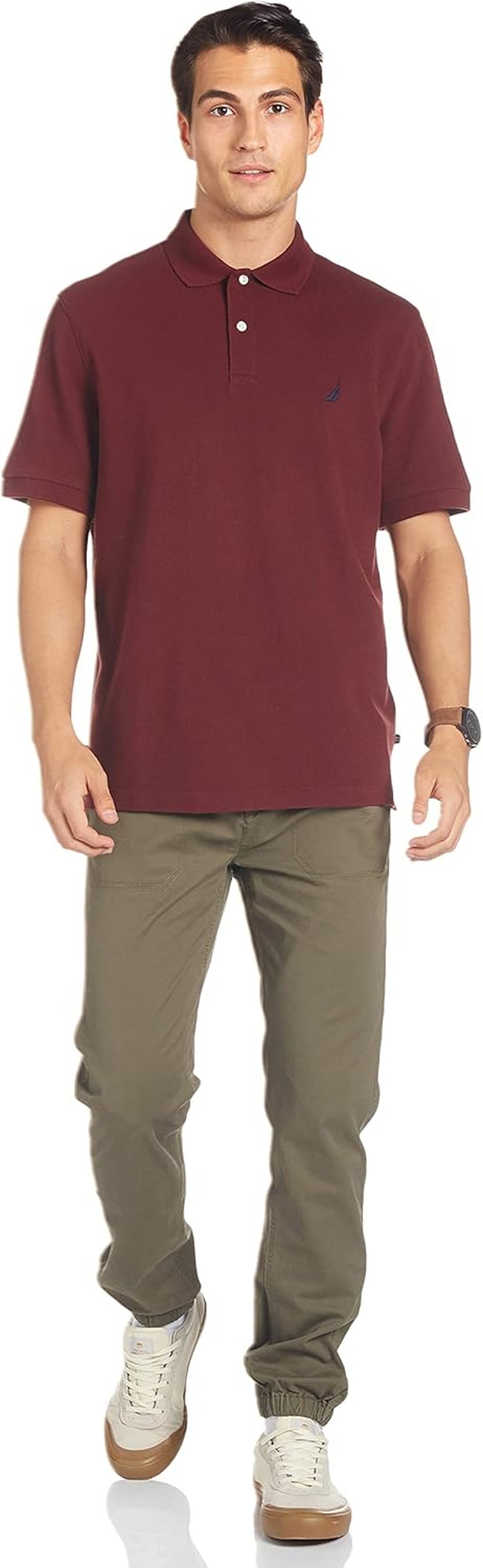 Men'S Short Sleeve Solid Cotton Pique Polo Shirt