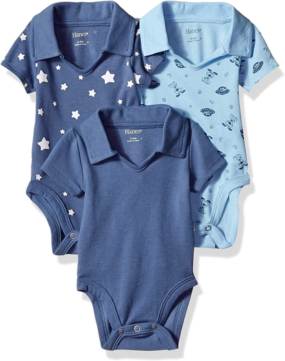 Baby Ultimate Baby Flexy 3 Pack Short Sleeve Polo Bodysuits