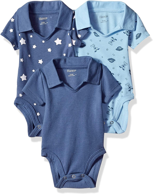 Baby Ultimate Baby Flexy 3 Pack Short Sleeve Polo Bodysuits