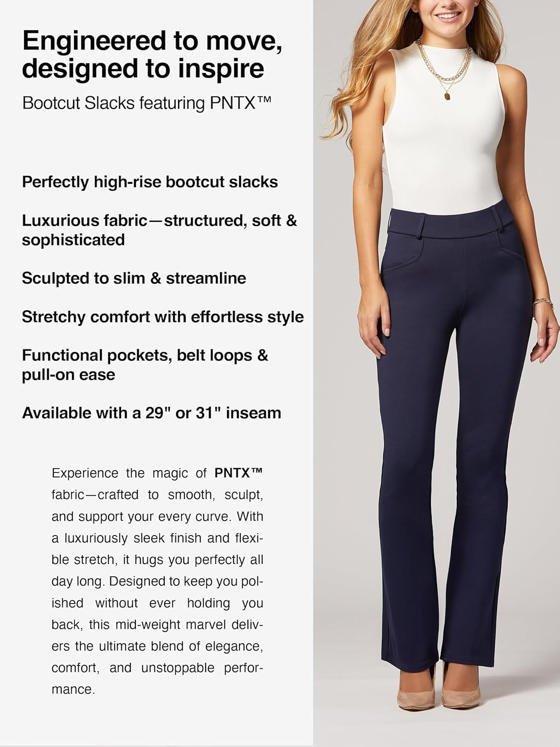 Dress Pants for Women - Bootcut with Pockets - Stretch Slacks