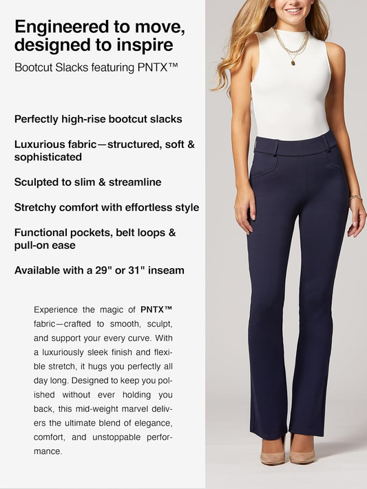 Dress Pants for Women - Bootcut with Pockets - Stretch Slacks