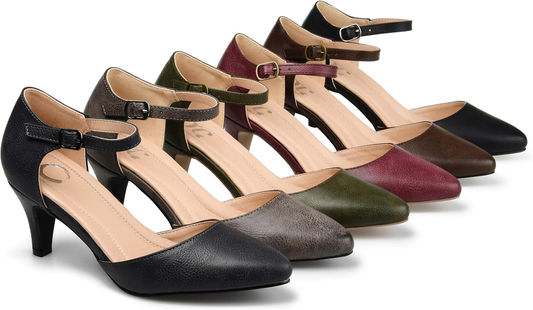 Journee Womens Bettie Tru Comfort Foam Almond Toe Mid Heel Pumps