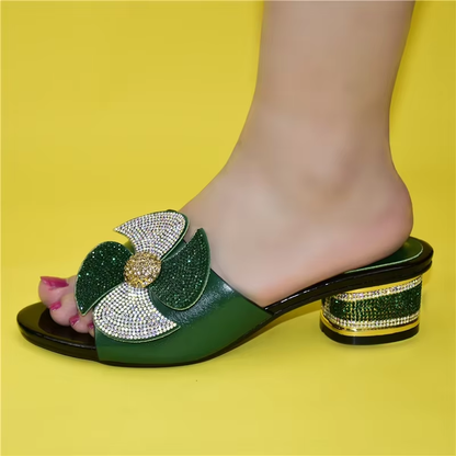 Latest African Shoes without Bag Set Comfortable Women Shoes for Parties Female High Heels Women Wedding Shoes with Rhinestone