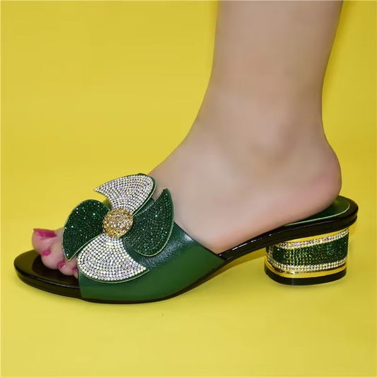 Latest African Shoes without Bag Set Comfortable Women Shoes for Parties Female High Heels Women Wedding Shoes with Rhinestone