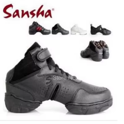 New Leather High Heel Wedge Platform Black White Dance Shoes Jazz Sneakers Women Hip Hop Sneakers