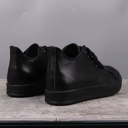 Popular Men'S Sneakers Leather Shoes for Woman All Black Solid Men'S Casual Shoes Jumbo Shoelace Women'S Sneakers