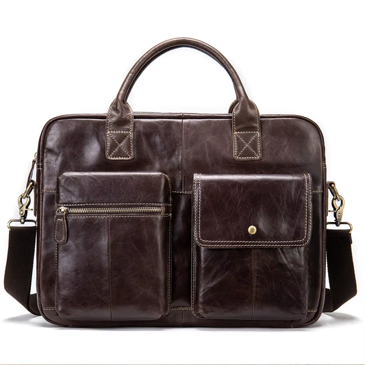 Shoulder Bag Men Handbags Totes for Laptop 14 Zip Messenger Bag Man Leather Briefcases Bags Men Genuine Leather Bags 7212