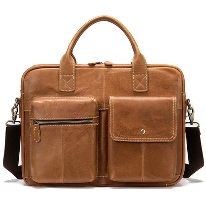 Shoulder Bag Men Handbags Totes for Laptop 14 Zip Messenger Bag Man Leather Briefcases Bags Men Genuine Leather Bags 7212