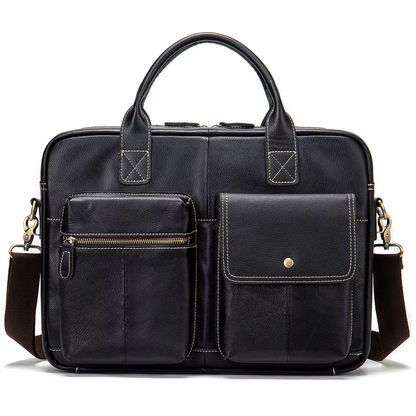 Shoulder Bag Men Handbags Totes for Laptop 14 Zip Messenger Bag Man Leather Briefcases Bags Men Genuine Leather Bags 7212