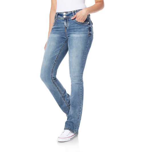Women'S Luscious Curvy Bootcut Mid-Rise Insta Stretch Juniors Jeans (Standard and Plus)