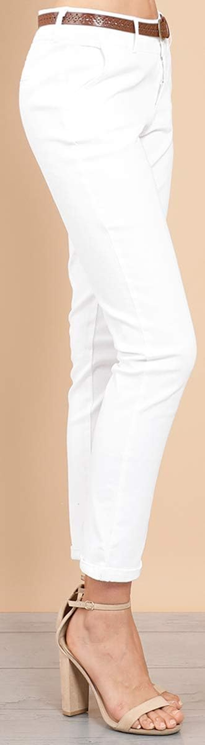 Women'S Belted Bengaline Ankle Length Pants
