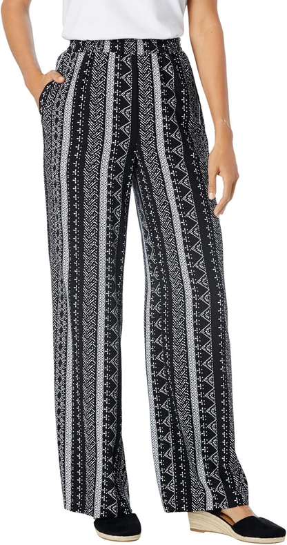Women'S plus Size Pull-On Elastic Waist Soft Pants