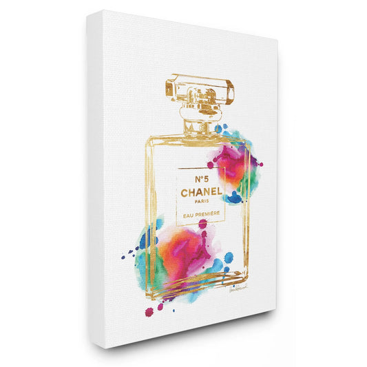 Stupell Fashion Perfume Gold Rainbow Canvas Art, 30 X 1.5 X 40