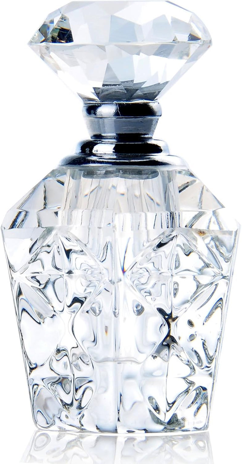 Clear Art Carved Crystal Empty Mini Refillable Perfume Bottle
