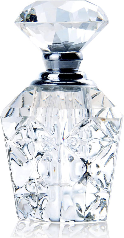 Clear Art Carved Crystal Empty Mini Refillable Perfume Bottle