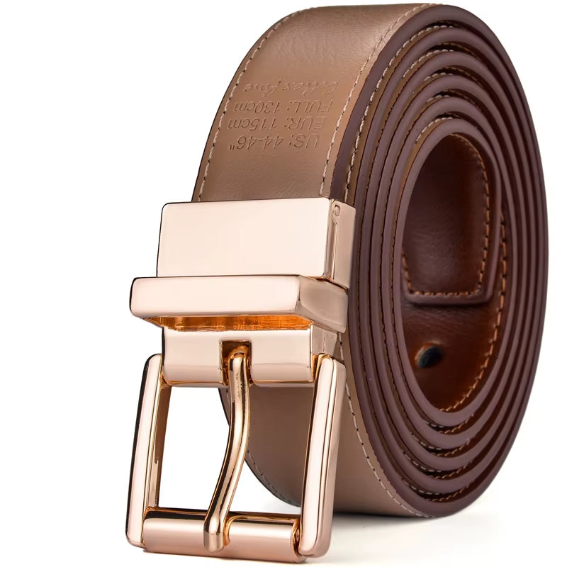 1Pcs Mens Reversible Leather Dress Casual Belts for Men 2.8Cm Wide One Reverse for 2 Colors