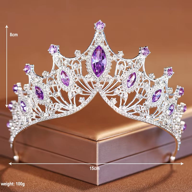 Itacazzo Bridal Headwear Green-Colour Ladies Exquisite Dazzling Party Crown Luxurious Birthday Tiaras