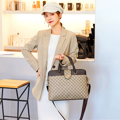 Fashion Women Leather Laptop Briefcases Office Lady Handbags for Woman Business Leather Handbag Notebook Computer Shoulder Bags