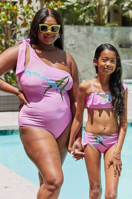 Marina West One Shoulder Pink Swimsuit in Carnation Pink for Vacay Mode