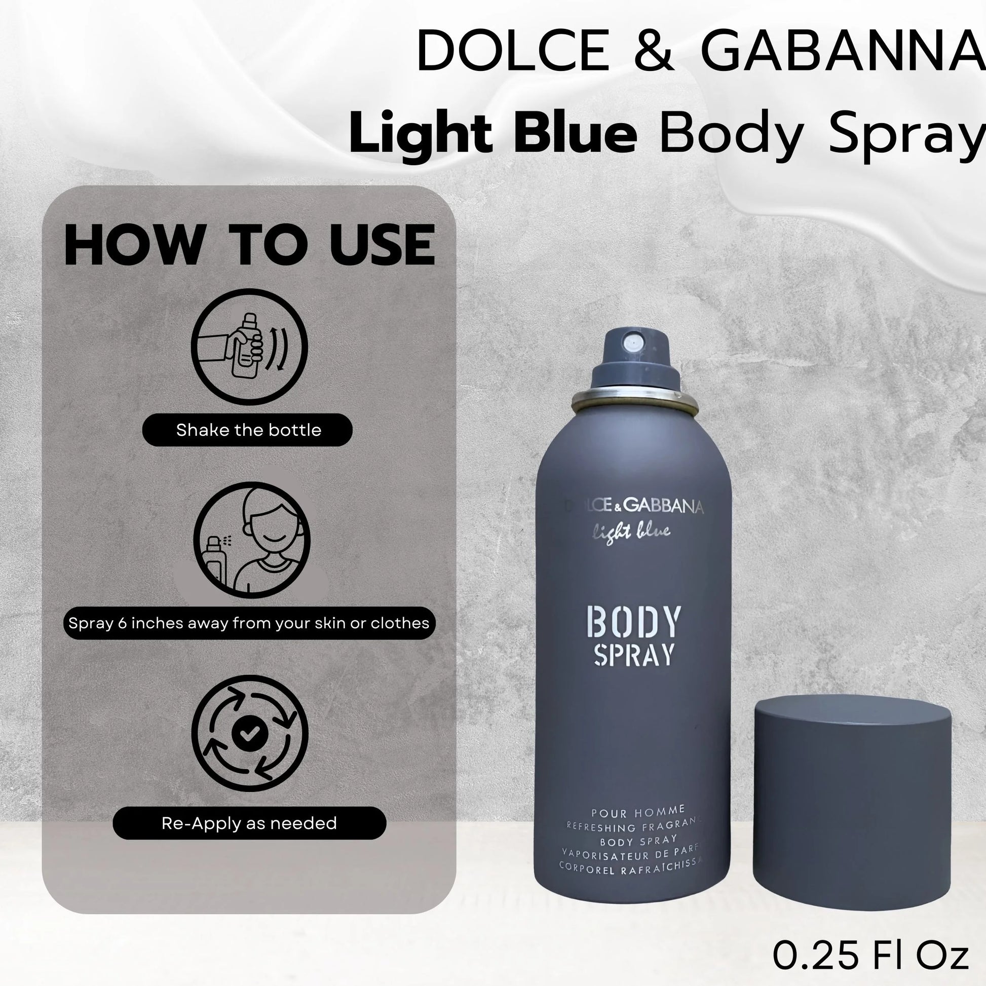 Light Blue Pour Homme Body Spray 4.2 Ounce