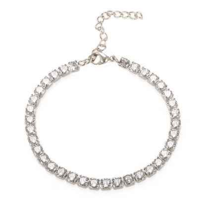 Fashion High Quality Stainless Steel Cubic Zirconia Collar Necklace Rhinestone Bracelet Woman Trendy Jewelry Set Gift Wholesale