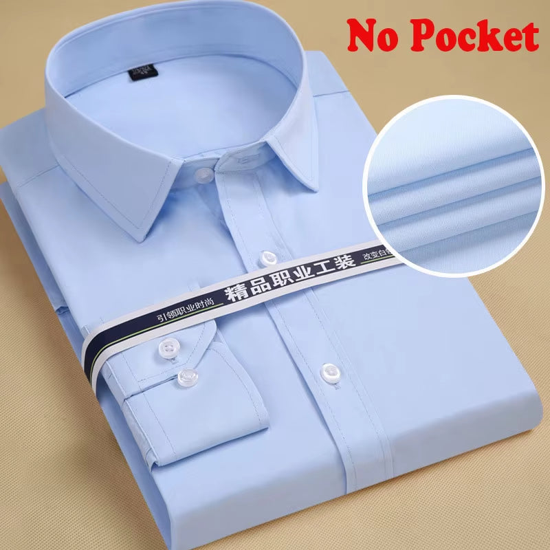 Men'S Top Quality Dress Shirts 2023 Fashion New Slim Fit Long Sleeve Shirt Men Black White Formal Button up Shirt Chemise Homme
