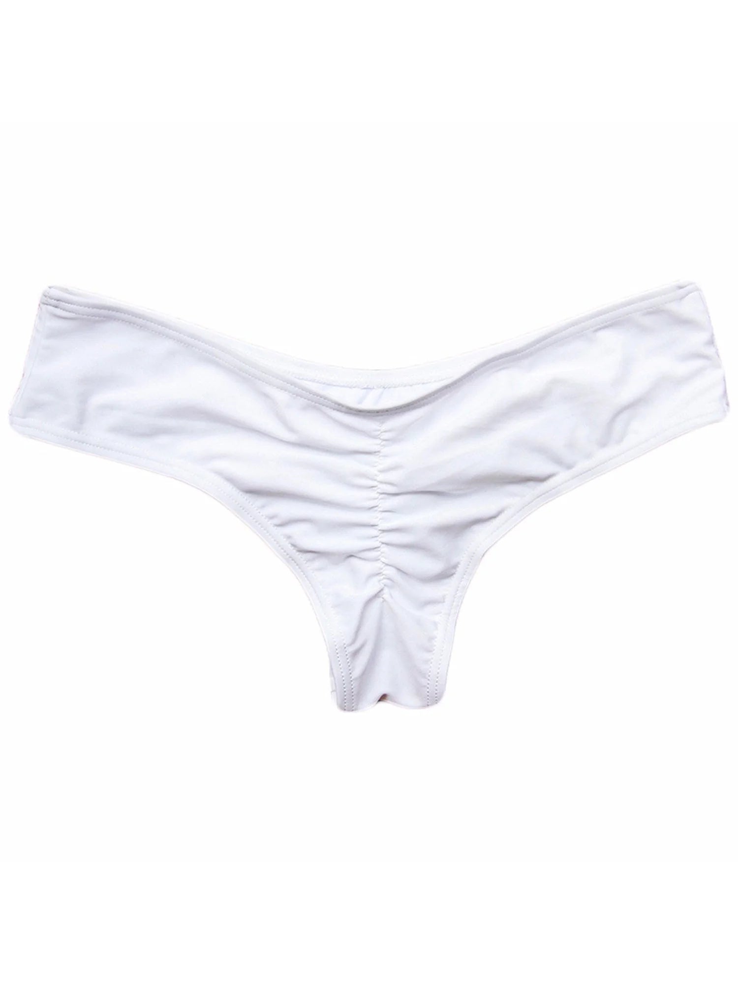 Sexy Women'S Itsy Back Ruched Thong Bikini Bottoms Brazilian Swimsuit Swimwear Beachwear Bathing Cheeky Panty