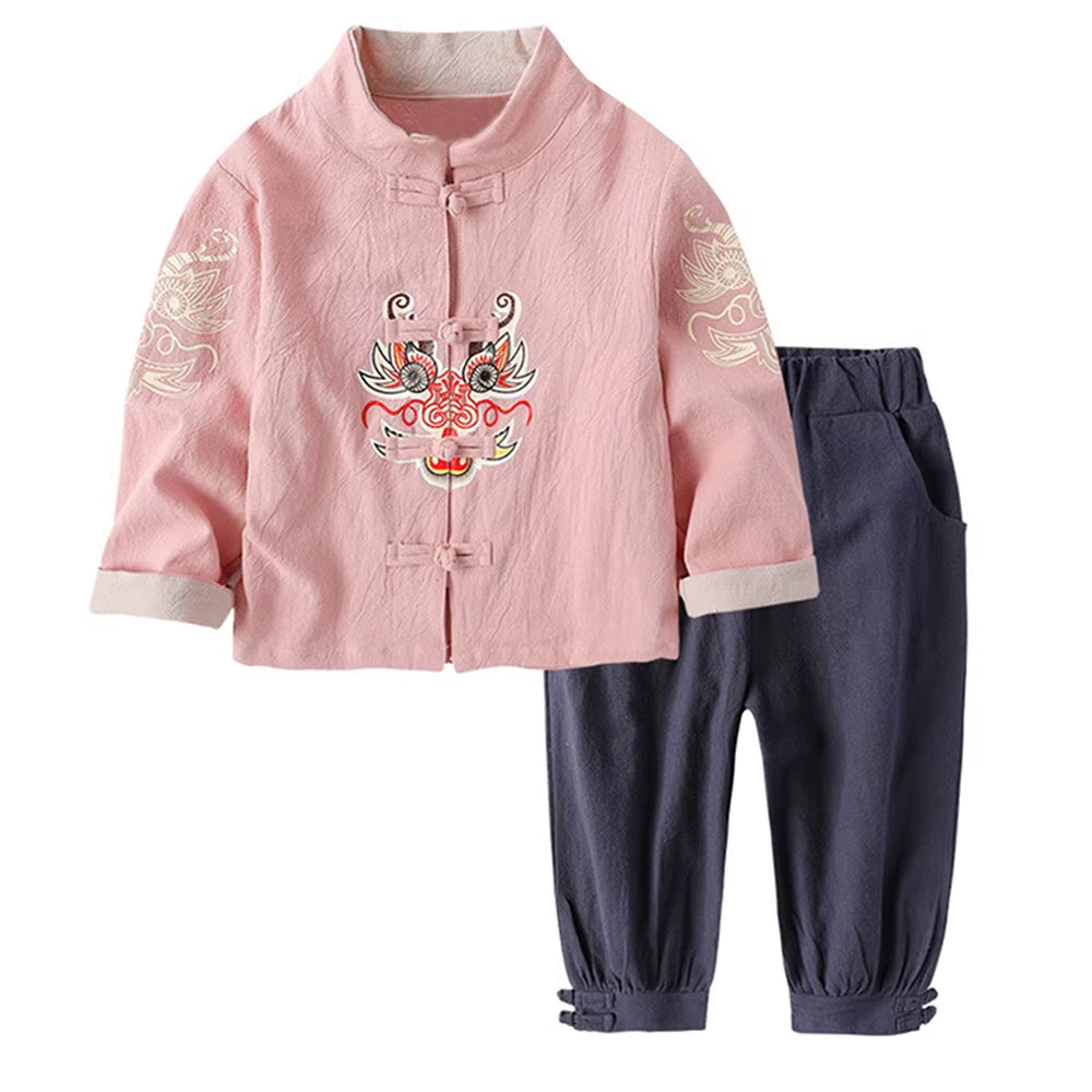 Boys Girls Outifts Chinese New Year Clothes Kids Costume Tang Jacket Coats and Pants Suit Children Clothing Sets