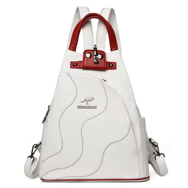 Women Leather Backpacks Zipper Female Chest Bag Travel Back Pack Ladies Bagpack Mochilas School Bags for Teenage Girls Sac a Dos