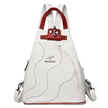 Women Leather Backpacks Zipper Female Chest Bag Travel Back Pack Ladies Bagpack Mochilas School Bags for Teenage Girls Sac a Dos