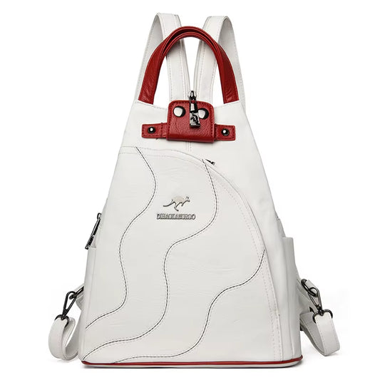 Women Leather Backpacks Zipper Female Chest Bag Travel Back Pack Ladies Bagpack Mochilas School Bags for Teenage Girls Sac a Dos