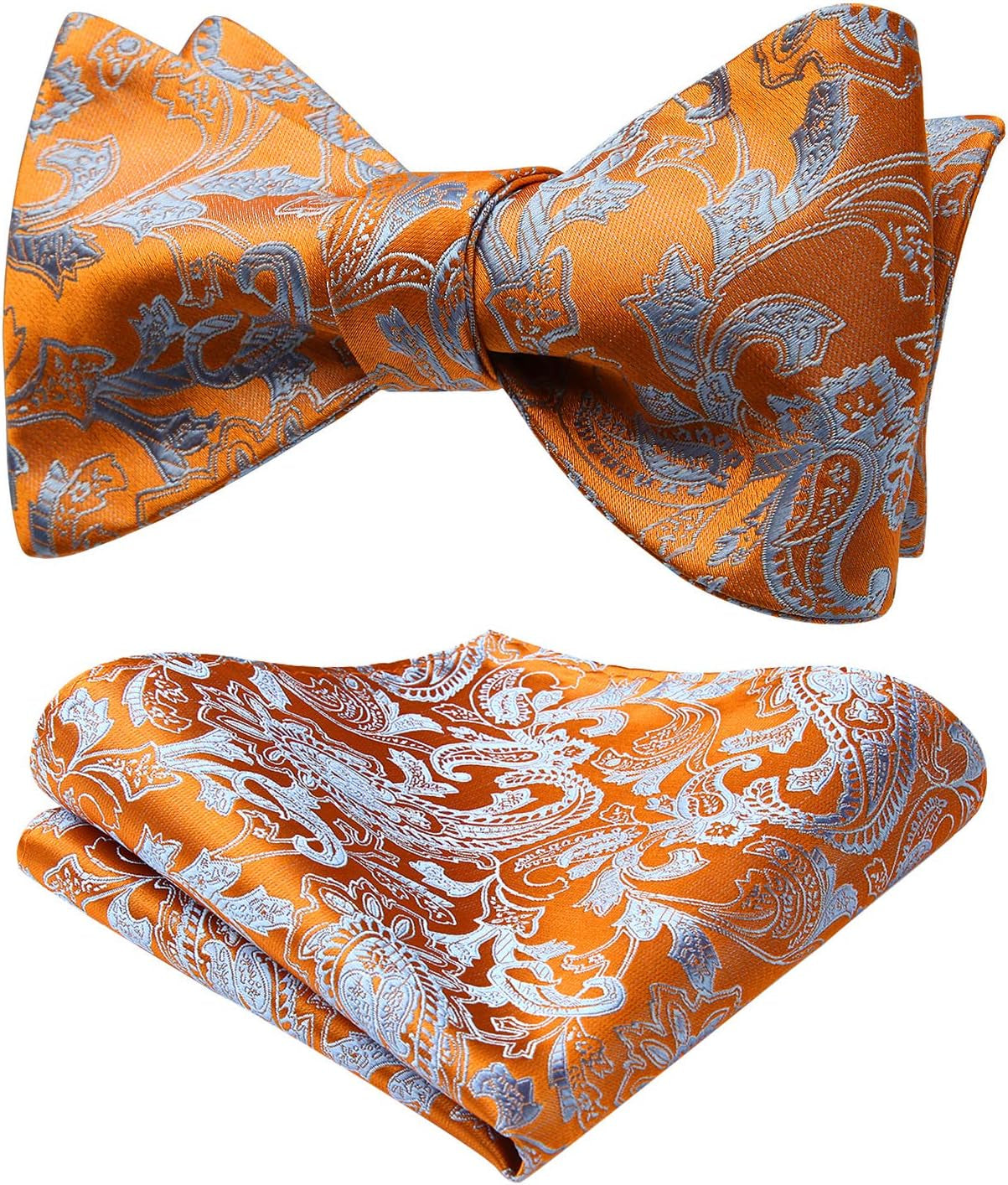 Bow Ties for Men Paisley Bowties Mens Self Tie Bow Tie and Pocket Square Set Formal Tuxedo Wedding Bowtie