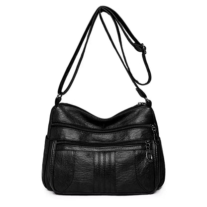 Multiple Pockets Soft Leather Hand Bags for Women Luxury Handbags Women Bags Designer Shoulder Crossbody Bags with Free Shipping