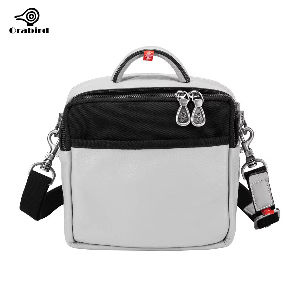 Casual Crossbody Square Bags Ladies Soft Cowhide Genuine Leather Both Sides Zipper Women'S Shoulder Handbags