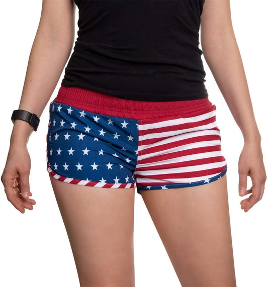 USA American Flag Womens Printed Shorts