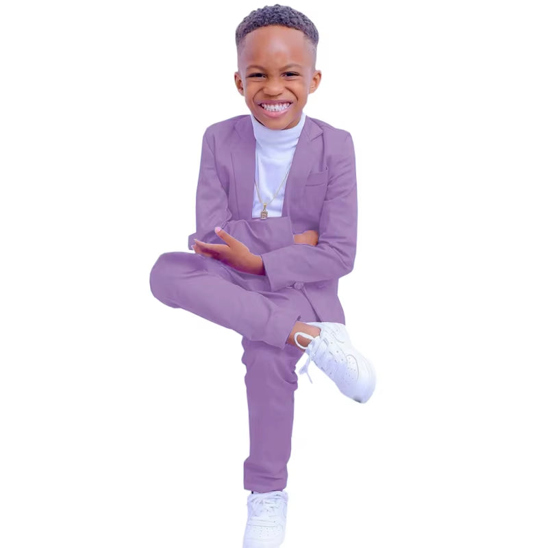 British Boys Suit Children'S Formal Set Autumn Winter Jacket Pants 2 Pieces Outfit Kids Party Birthday Baby'S Dress for Wedding