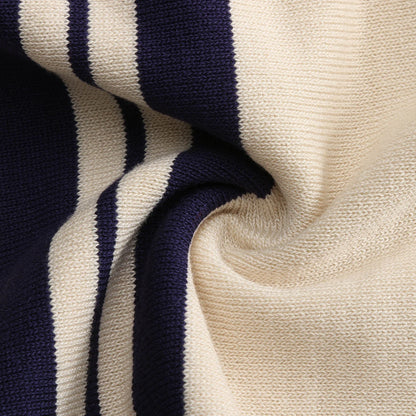 Men'S Short Sleeve Shirt Knit Striped Lapel Shirt Tops