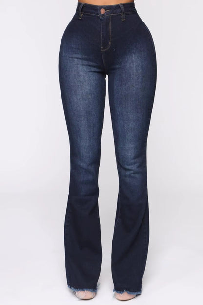 2020 Hot Sale Woman Denim Flare Pants High Waist Slim Stretch Jeans Casual Bootcut Jeans Top Quality Wholesale Price
