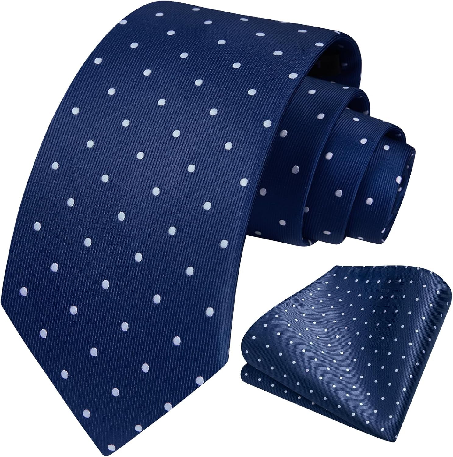 Polka Dot Ties for Men Classic Silk Ties and Pocket Square Formal Business Necktie Handkerchief Wedding Party
