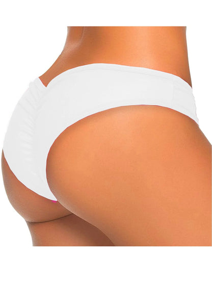 Sexy Women'S Itsy Back Ruched Thong Bikini Bottoms Brazilian Swimsuit Swimwear Beachwear Bathing Cheeky Panty