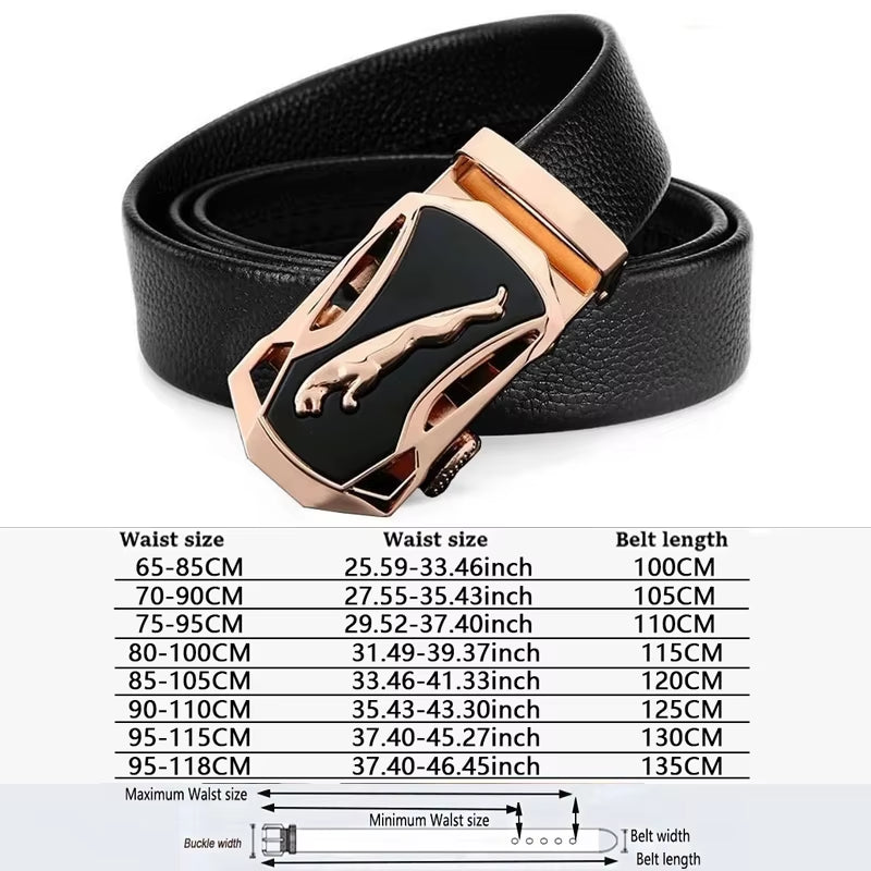 Men Belts Automatic Buckle Belt Genune Leather High Quality Black Male Belts for Men Leather Strap Casual Buises for Jeans