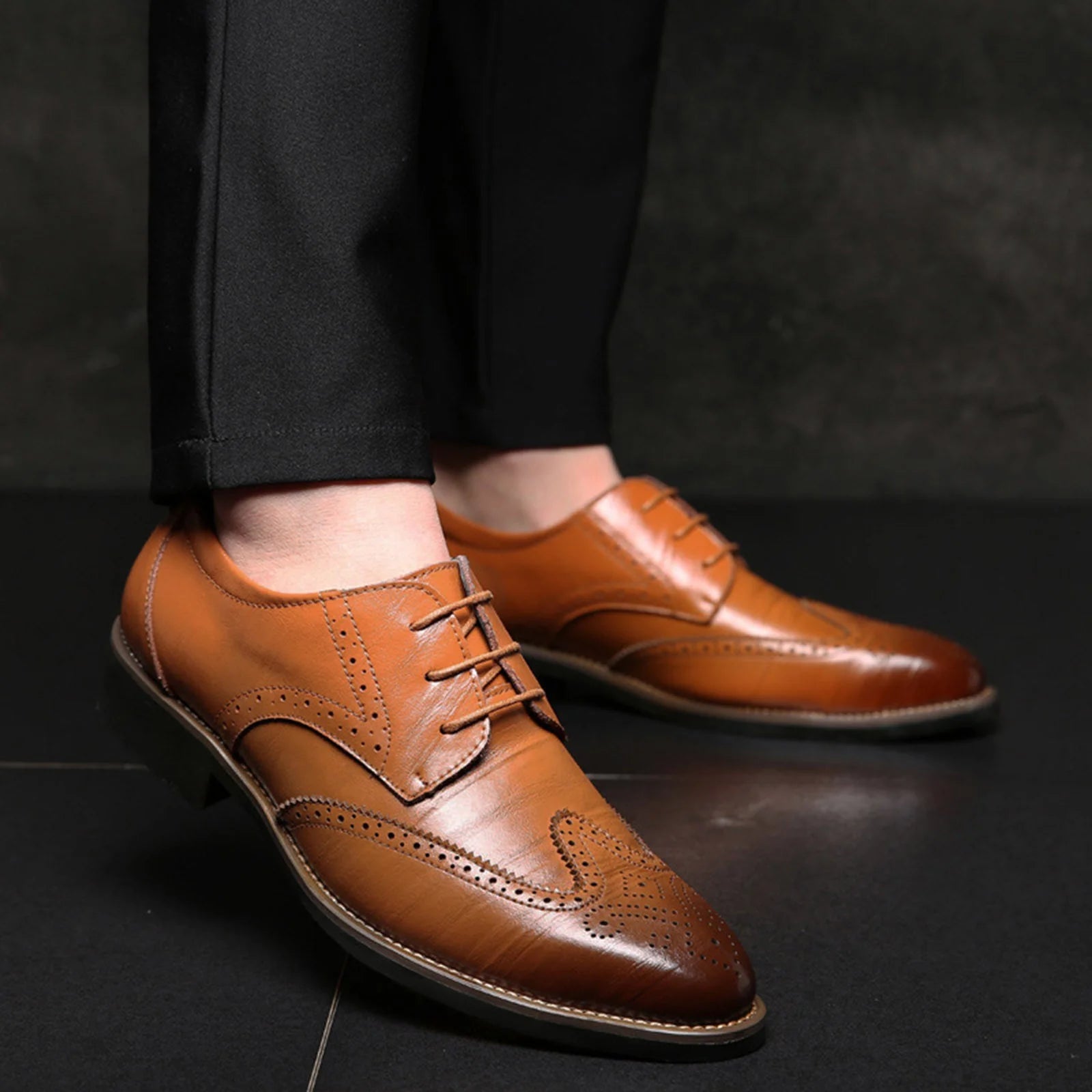 Classical Style Men'S Breathable Hollow Business Casual Pointed Shoes Mens Leather on Shoes for Women Shoes Men Casual Loafer Leather Mens Leather Dress Shoes 10 Mens Work Shoes