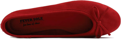 Women'S Ultra Soft Colorful Memory Foam Cushioned Faux Suede Home Ballet Flats