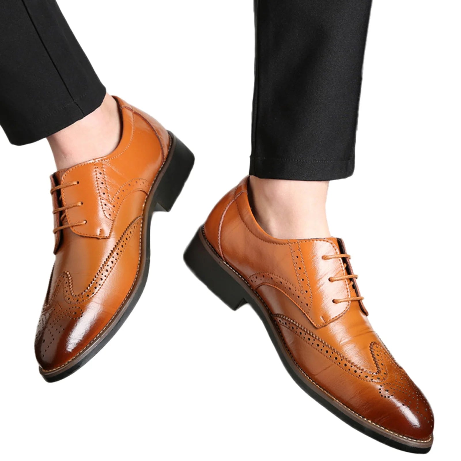 Classical Style Men'S Breathable Hollow Business Casual Pointed Shoes Mens Leather on Shoes for Women Shoes Men Casual Loafer Leather Mens Leather Dress Shoes 10 Mens Work Shoes