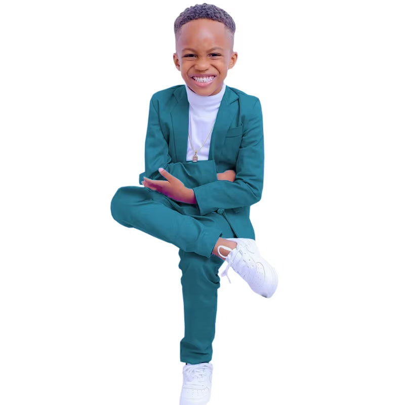 British Boys Suit Children'S Formal Set Autumn Winter Jacket Pants 2 Pieces Outfit Kids Party Birthday Baby'S Dress for Wedding