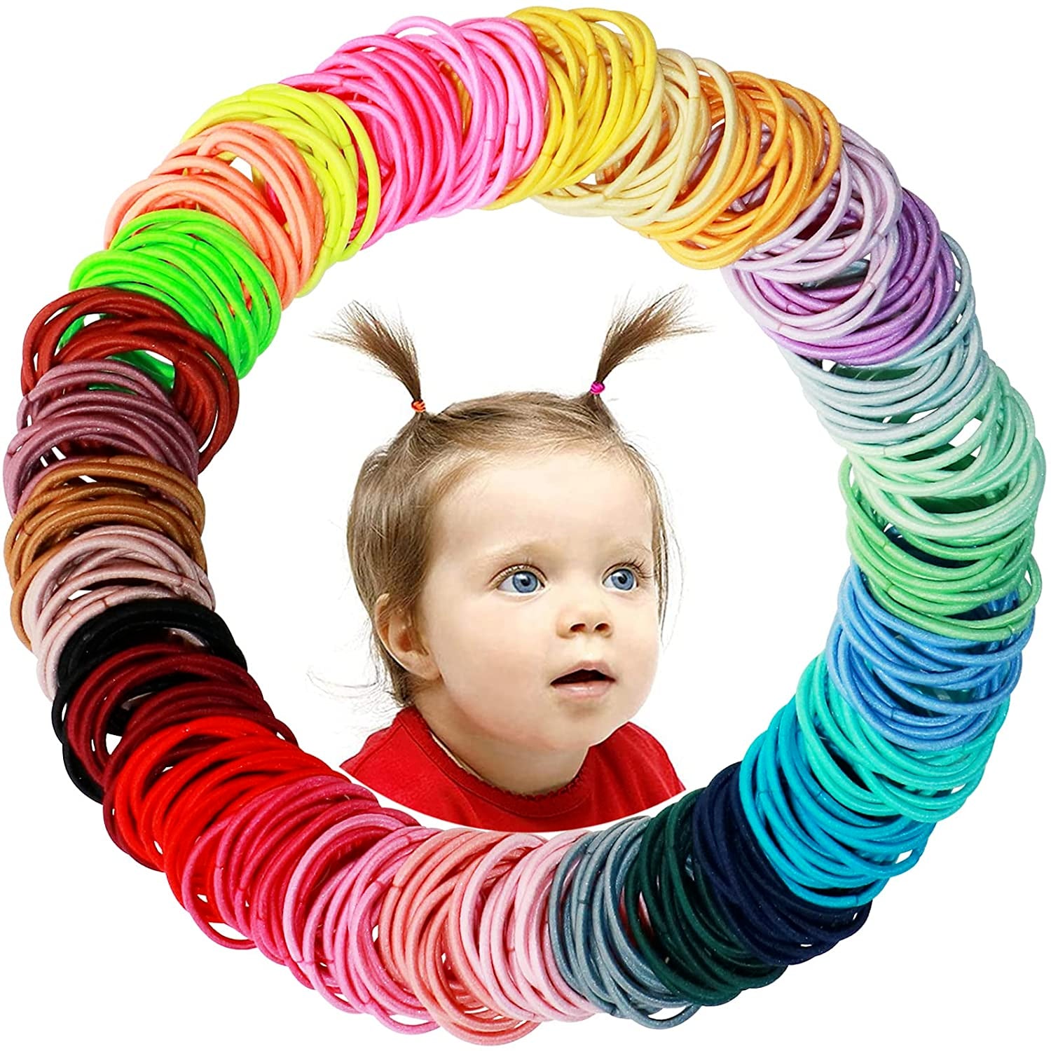 Ligas Para El Cabello Para Niñas Colitas Para El Pelo Variedad De Colores 200Pcs