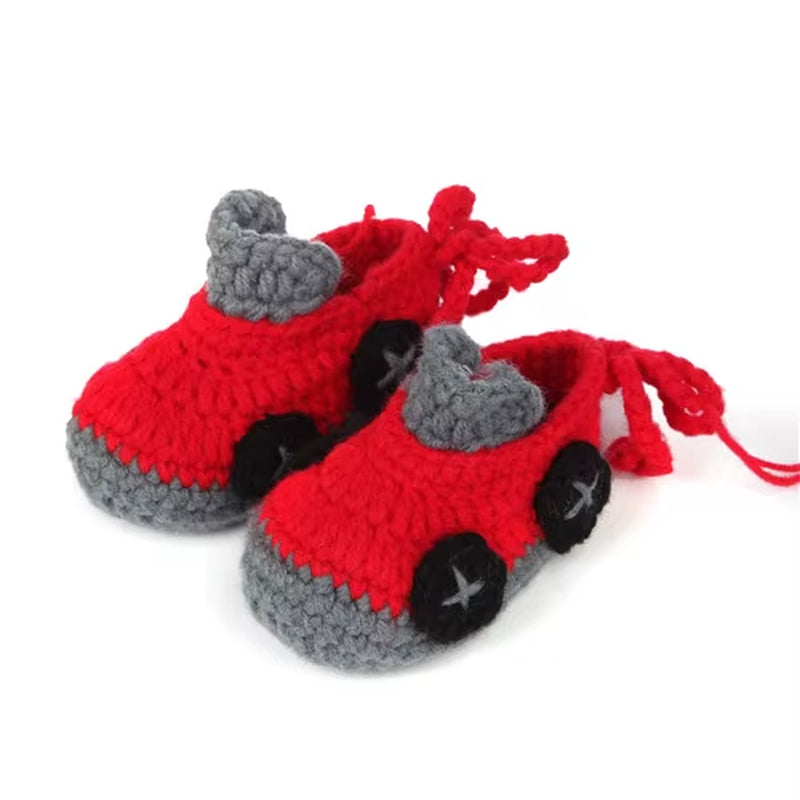 Fashion Comfortable Buckle Baby Shoes Handmade Knitting Crochet Booties Crib Walk Shoes for Infants Toddlers